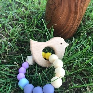 %100 food grade baby silicone teether ring